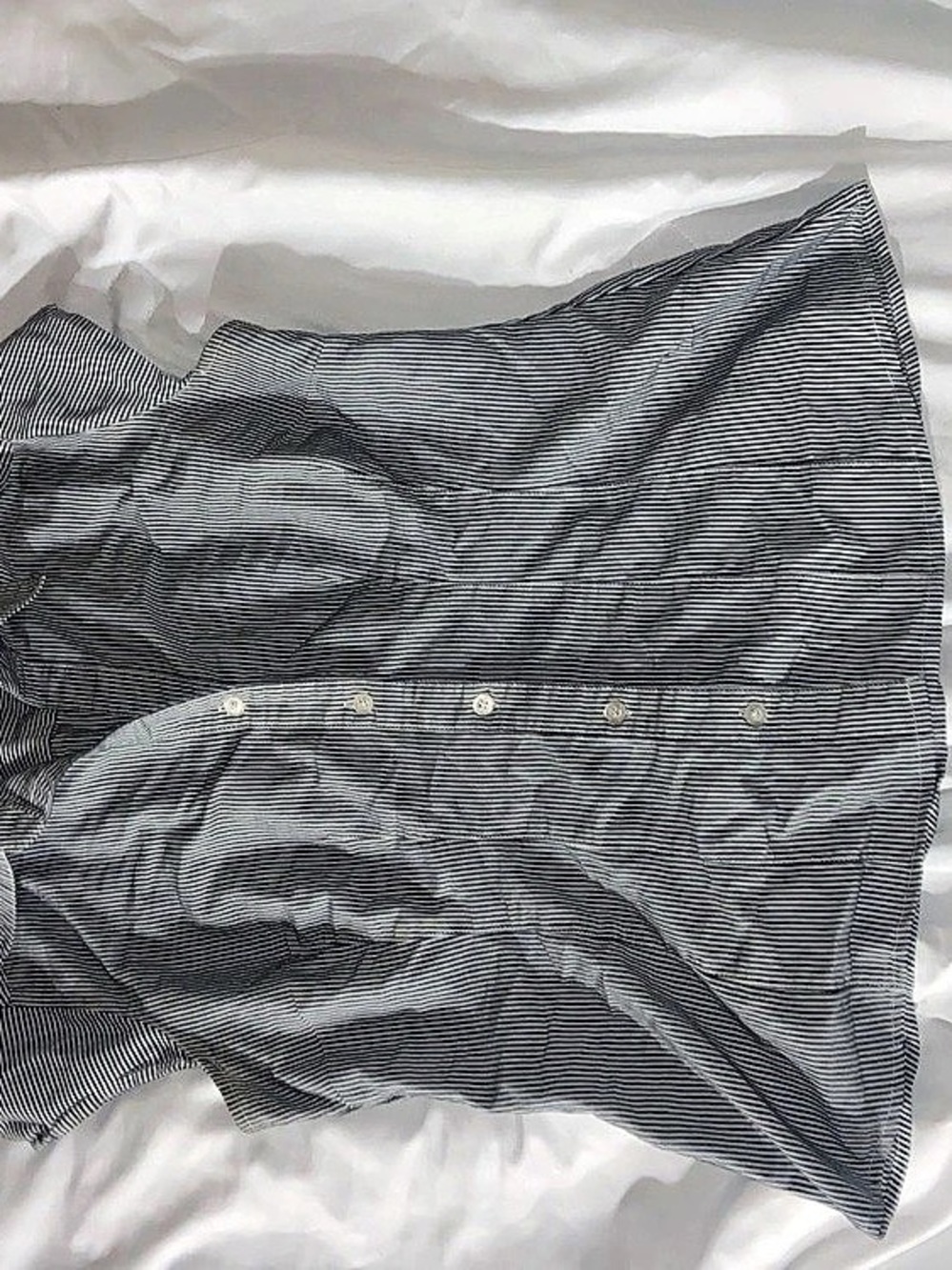 Majora Striped Button Down in Gray & White Size Medium